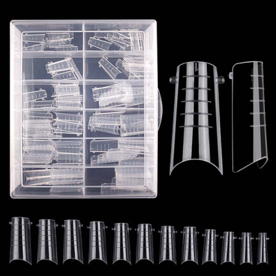 Mandeļu augšējās formas Quick Building Poly Gel Dual Nail Forms Tips Form Full Cover Top Forma Pagarināšanas sistēma Akrila manikīrs 120 gab.