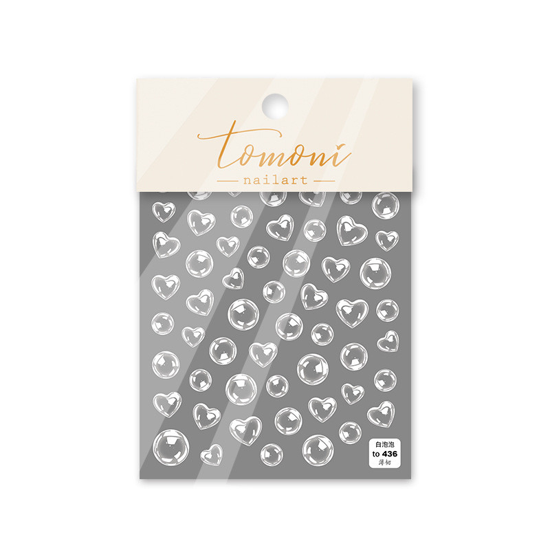 Prekrasne slatke slike mjehurića, 3D ugravirane naljepnice, ukrasi za nokte, dizajn naljepnica