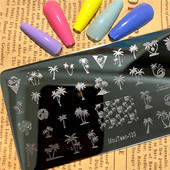 Ploča za utiskivanje noktiju s kokosovim orahom Gusarski kokosov predložak za uljepšavanje noktiju Ljetno drvo s pečatom za nokte Mouteen-133