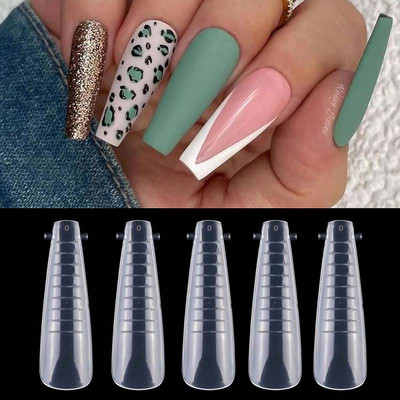 60Pcs Dual Forms For Quick Buliding Poly Nails Gel Extension Tips False Nails Mold Ακρυλικό φέρετρο επάνω φόρμες Εργαλείο μανικιούρ