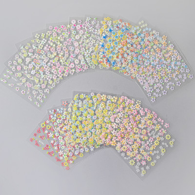 24 kom/set 3D šareno ljubavno srce cvijeće naljepnice za uređenje noktiju samoljepljive naljepnice za dizajn klizača DIY manikura naljepnice za ukrašavanje noktiju