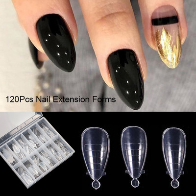 FILI 120Pcs Top Forms For Nail Quick Building Mold Mold Form For Nail Manicure Tools Nail Extension Mold Tips