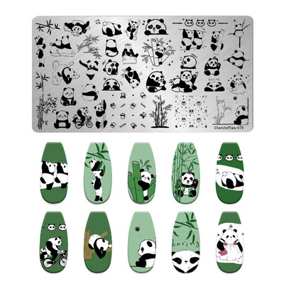 Anime multfilmu meitenes apzīmogošanas šķīvji Jauki multfilmas personības tēli, nerūsējošā tērauda trafareti nagu mākslas veidnes manikīra rīki