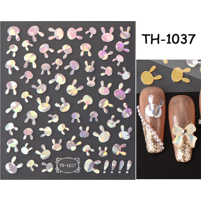 Autocolante argintii metalice pentru arta unghiilor 3D Star Moon Pegasus Glisor auto-adeziv Soarele cu model abstract Decalcomanii Decorarea unghiilor Manichiura