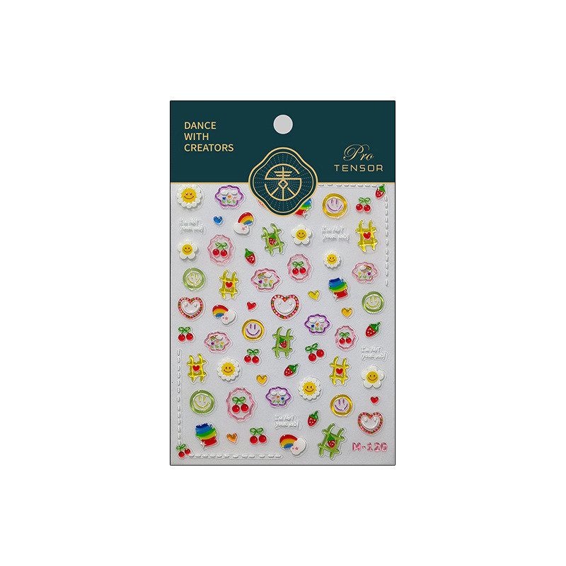 Cherry Smile Heart Symbol Visokokvalitetna Jelly serija Ljepljiva naljepnica za nokte Naljepnice za ukrašavanje noktiju Dizajn naljepnica