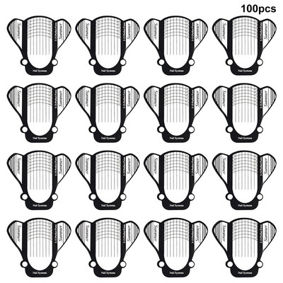 100 komada plastični držač za papir Šablone za nokte Sklopivi film za proširenje u obliku pčele UV samoljepljive šablone za početnike Alat za njegu noktiju