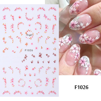 Plavi leptir Naljepnice za nokte Naljepnice Cvijeće Ukrasi 3D klizači Holografski dizajni Ljetne folije za nokte Manikura TRF672-681