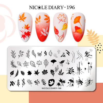 NICOLE NAPLÓ Valentin szív vonal bélyegző lemezek szerelmes levél körömbélyegzés manikűr bélyeg köröm stencil levelek virág