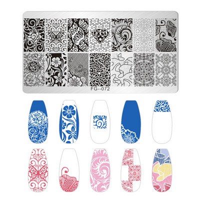 Nagu mākslas zīmogplāksnes Dzīvnieku Ziemassvētku sniegpārsla attēls Nagu mākslas dēļa zīmoga veidne nerūsējošā tērauda manikīrs nagu dizains