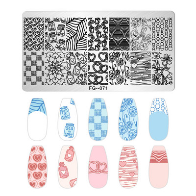 Nagu mākslas zīmogplāksnes Dzīvnieku Ziemassvētku sniegpārsla attēls Nagu mākslas dēļa zīmoga veidne nerūsējošā tērauda manikīrs nagu dizains