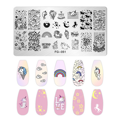 Nagu mākslas zīmogplāksnes Dzīvnieku Ziemassvētku sniegpārsla attēls Nagu mākslas dēļa zīmoga veidne nerūsējošā tērauda manikīrs nagu dizains