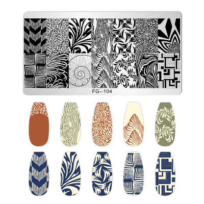 Nagu mākslas zīmogplāksnes Dzīvnieku Ziemassvētku sniegpārsla attēls Nagu mākslas dēļa zīmoga veidne nerūsējošā tērauda manikīrs nagu dizains