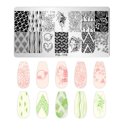 Nagu mākslas zīmogplāksnes Dzīvnieku Ziemassvētku sniegpārsla attēls Nagu mākslas dēļa zīmoga veidne nerūsējošā tērauda manikīrs nagu dizains