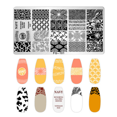 Nagu mākslas zīmogplāksnes Dzīvnieku Ziemassvētku sniegpārsla attēls Nagu mākslas dēļa zīmoga veidne nerūsējošā tērauda manikīrs nagu dizains