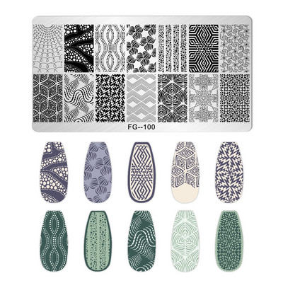 Nagu mākslas zīmogplāksnes Dzīvnieku Ziemassvētku sniegpārsla attēls Nagu mākslas dēļa zīmoga veidne nerūsējošā tērauda manikīrs nagu dizains