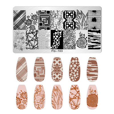 Nagu mākslas zīmogplāksnes Dzīvnieku Ziemassvētku sniegpārsla attēls Nagu mākslas dēļa zīmoga veidne nerūsējošā tērauda manikīrs nagu dizains