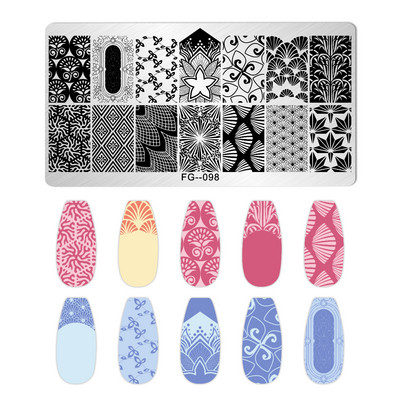 Nagu mākslas zīmogplāksnes Dzīvnieku Ziemassvētku sniegpārsla attēls Nagu mākslas dēļa zīmoga veidne nerūsējošā tērauda manikīrs nagu dizains