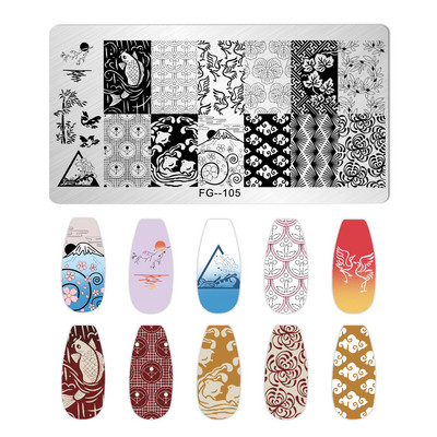 Nagu mākslas zīmogplāksnes Dzīvnieku Ziemassvētku sniegpārsla attēls Nagu mākslas dēļa zīmoga veidne nerūsējošā tērauda manikīrs nagu dizains