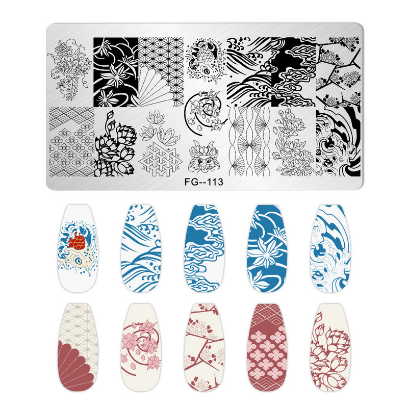 Nagu mākslas zīmogplāksnes Dzīvnieku Ziemassvētku sniegpārsla attēls Nagu mākslas dēļa zīmoga veidne nerūsējošā tērauda manikīrs nagu dizains