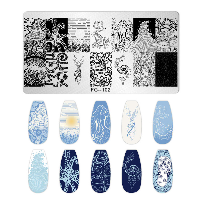 Nagu mākslas zīmogplāksnes Dzīvnieku Ziemassvētku sniegpārsla attēls Nagu mākslas dēļa zīmoga veidne nerūsējošā tērauda manikīrs nagu dizains