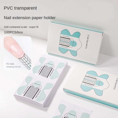 100Pcs/set DIY Nail Art Tools Nail Paper Tray Nail Extension Supplies Nail Forms Nail Extension Stencil Extension Builder