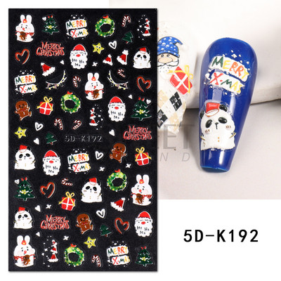 5D Zelta sudraba mirdzošas uzlīmes Sniegpārsla Gonka Lācis Laternas spieķis Ziemas Ziemassvētki Reljefs Slīdnis Ziemassvētki gravēti nagu aksesuāri