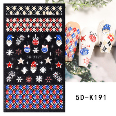 5D Zelta sudraba mirdzošas uzlīmes Sniegpārsla Gonka Lācis Laternas spieķis Ziemas Ziemassvētki Reljefs Slīdnis Ziemassvētki gravēti nagu aksesuāri