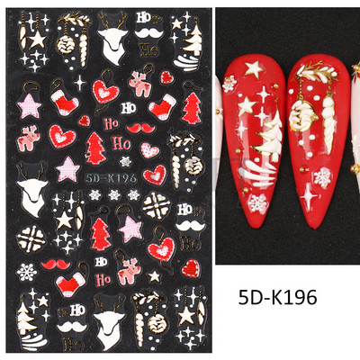 5D Zelta sudraba mirdzošas uzlīmes Sniegpārsla Gonka Lācis Laternas spieķis Ziemas Ziemassvētki Reljefs Slīdnis Ziemassvētki gravēti nagu aksesuāri