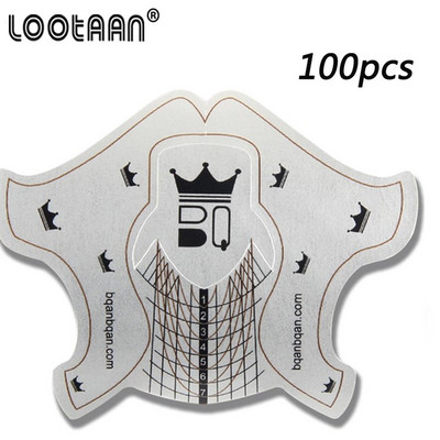 Blještavi laserski francuski oblik za nokte Nail Art Tips Forma za produljenje Profesionalni UV gel za umjetne nokte Naljepnica Kalup Šablone Alati za manikuru