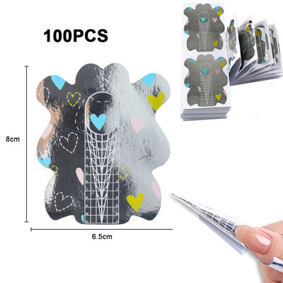 Blještavi laserski francuski oblik za nokte Nail Art Tips Forma za produljenje Profesionalni UV gel za umjetne nokte Naljepnica Kalup Šablone Alati za manikuru