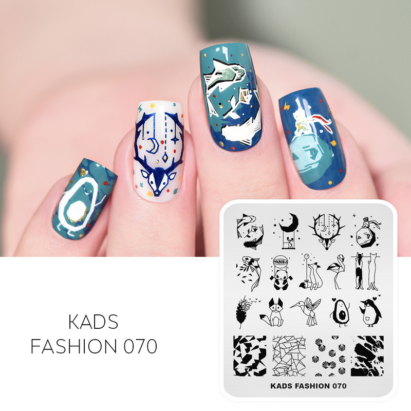 Auns Svari Ķīniešu stila nagu štancēšanas plāksnes Crane Lotus jaukta raksta nagu mākslas attēla dizains ģeometriskā attēla trafareta plāksne