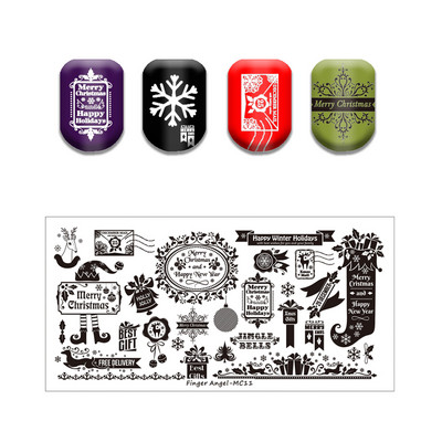 Ziemassvētku sērijas nagu apzīmogošanas plāksne Vasaras Ziemassvētku eglīte Sniegavīrs Ziemeļbrieža zīmoga veidne Nagu mākslas drukas trafareti rīki