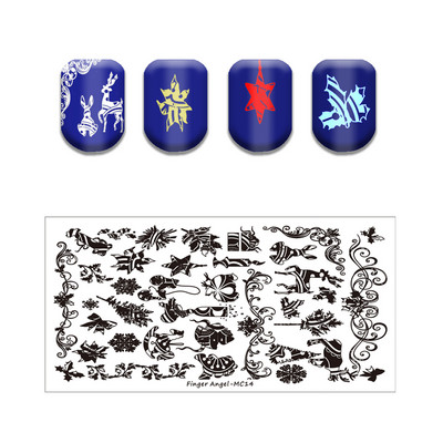 Ziemassvētku sērijas nagu apzīmogošanas plāksne Vasaras Ziemassvētku eglīte Sniegavīrs Ziemeļbrieža zīmoga veidne Nagu mākslas drukas trafareti rīki