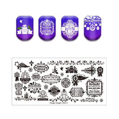 Ziemassvētku sērijas nagu apzīmogošanas plāksne Vasaras Ziemassvētku eglīte Sniegavīrs Ziemeļbrieža zīmoga veidne Nagu mākslas drukas trafareti rīki