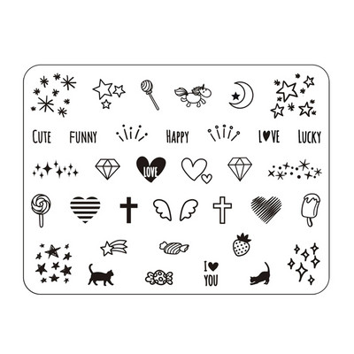 Ziemassvētku sērijas nagu apzīmogošanas plāksne Vasaras Ziemassvētku eglīte Sniegavīrs Ziemeļbrieža zīmoga veidne Nagu mākslas drukas trafareti rīki