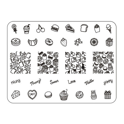 Ziemassvētku sērijas nagu apzīmogošanas plāksne Vasaras Ziemassvētku eglīte Sniegavīrs Ziemeļbrieža zīmoga veidne Nagu mākslas drukas trafareti rīki