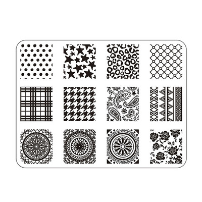 Ziemassvētku sērijas nagu apzīmogošanas plāksne Vasaras Ziemassvētku eglīte Sniegavīrs Ziemeļbrieža zīmoga veidne Nagu mākslas drukas trafareti rīki