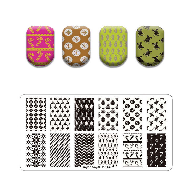 Ziemassvētku sērijas nagu apzīmogošanas plāksne Vasaras Ziemassvētku eglīte Sniegavīrs Ziemeļbrieža zīmoga veidne Nagu mākslas drukas trafareti rīki