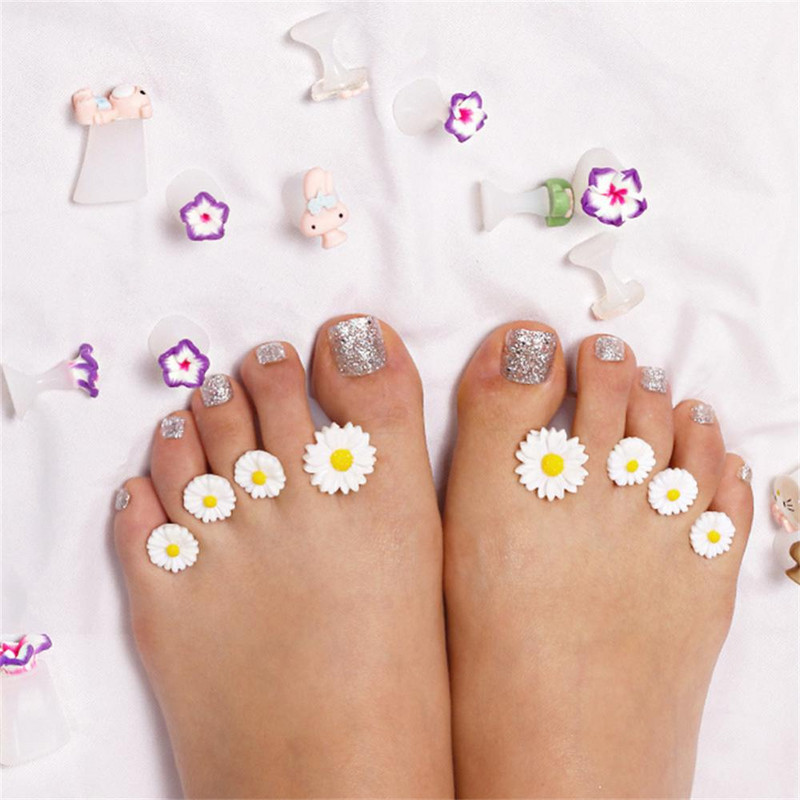 8 vnt. Manikiūro silikoniniai pirštų skyrikliai Populiarūs pirštų skyrikliai Nagų dailės manikiūro pedikiūro nagų gelio įrankiai