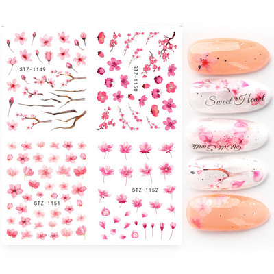 4 u 1 naljepnice za nokte vodene naljepnice ljetno voće cvijeće lubenice apstraktni naljepnice za nokte klizači ukrasi za tetovaže TRI01-19