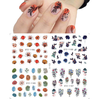 4 u 1 naljepnice za nokte vodene naljepnice ljetno voće cvijeće lubenice apstraktni naljepnice za nokte klizači ukrasi za tetovaže TRI01-19