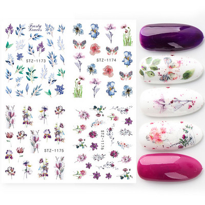 4 u 1 naljepnice za nokte vodene naljepnice ljetno voće cvijeće lubenice apstraktni naljepnice za nokte klizači ukrasi za tetovaže TRI01-19