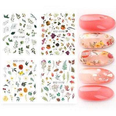 4 u 1 naljepnice za nokte vodene naljepnice ljetno voće cvijeće lubenice apstraktni naljepnice za nokte klizači ukrasi za tetovaže TRI01-19