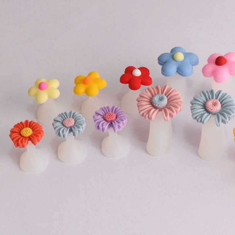 Separator de degete din silicon moale, 8 buc. Cristal, culoarea bomboanei, modelare flori, separator pentru degete, manichiură, pedichiură, instrumente pentru arta unghiilor