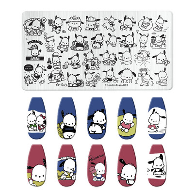 Tradicionālās ķīniešu rakstzīmes nagu apzīmogošanas plāksnes multfilmu varoņu tēlu dizains nagu pārneses veidne nagu mākslas zīmogs