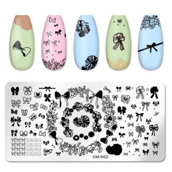 Шаблони за ноктопластика Дизайн на плочи за щамповане Цвете, листа, пеперуда, Коледна дантела Шаблони за печат, Плочи, Изображение, Инструменти за маникюр