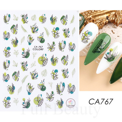 3D Nagu uzlīmes Ziedi Rozā Purpura Ziedi Ziedi Lapas Uzlīmes Nagu mākslas Līmes Slīdnes Piekariņi Manikīra Dekorācijas TRCA769