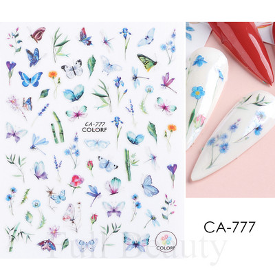 3D Nagu uzlīmes Ziedi Rozā Purpura Ziedi Ziedi Lapas Uzlīmes Nagu mākslas Līmes Slīdnes Piekariņi Manikīra Dekorācijas TRCA769