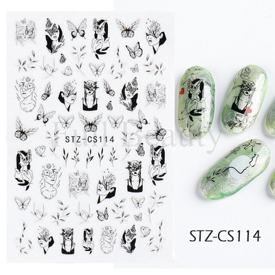 3D Nagu uzlīmes Ziedi Rozā Purpura Ziedi Ziedi Lapas Uzlīmes Nagu mākslas Līmes Slīdnes Piekariņi Manikīra Dekorācijas TRCA769