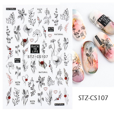 3D Nagu uzlīmes Ziedi Rozā Purpura Ziedi Ziedi Lapas Uzlīmes Nagu mākslas Līmes Slīdnes Piekariņi Manikīra Dekorācijas TRCA769